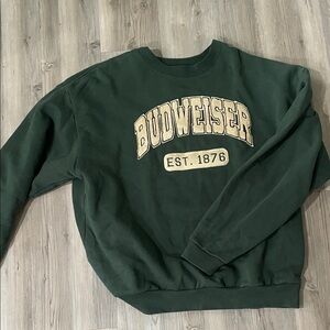 Budweiser Dark Green Crewneck Sweater